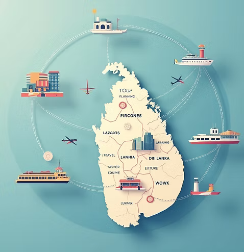 Sri Lanka Map with Destinations